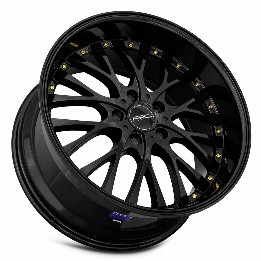 Stunning Vors AR6 Wheels - 18x9, 5x115 (Custom Drill), ET35, 73.1, All Black with Gold Rivets