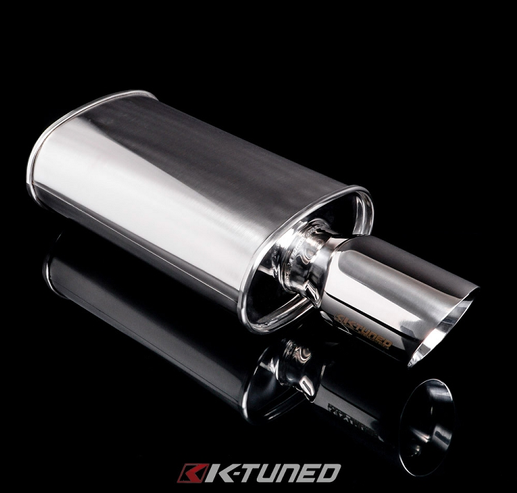 K-Tuned 3 Universal Long Muffler with Brushed Finish - The Ultimate Power Boost!