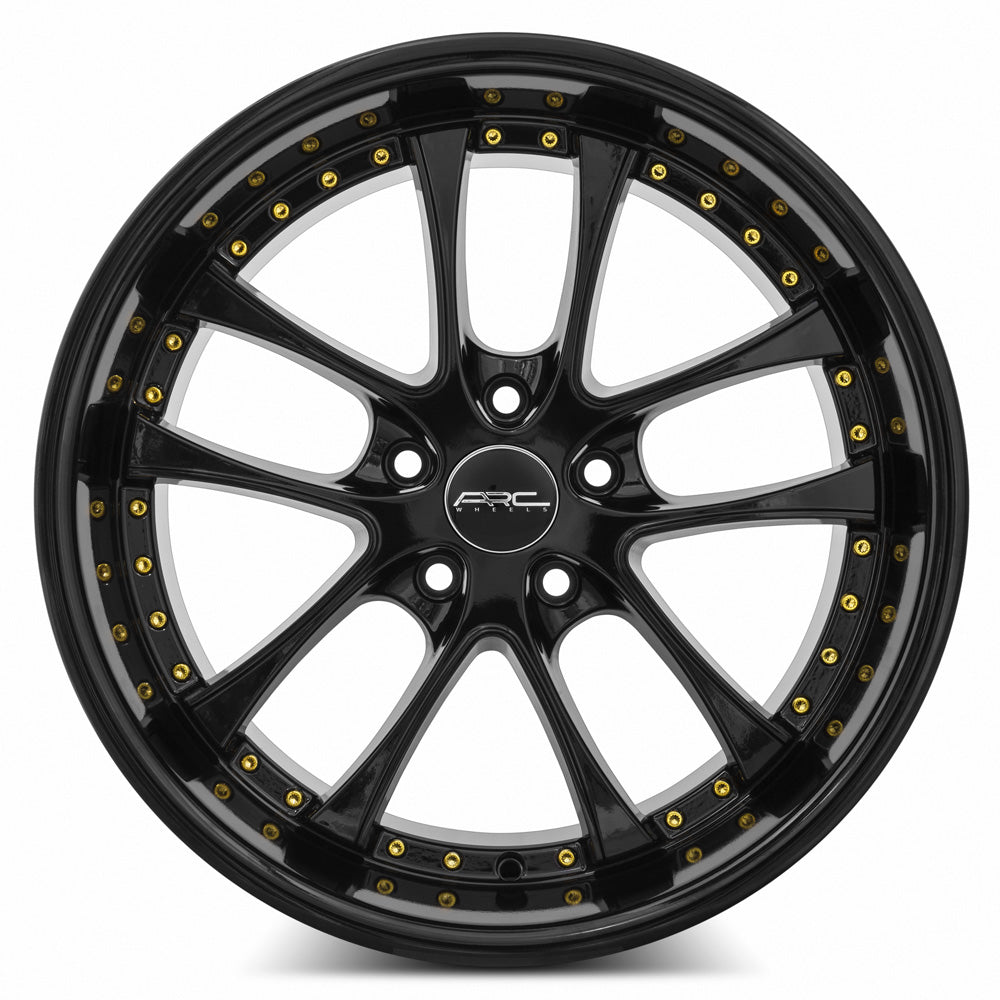 Stunning Vors AR5 Wheels - 18x9.5 5x112 Custom Drill ET30 73.1 All Black Gold Rivet