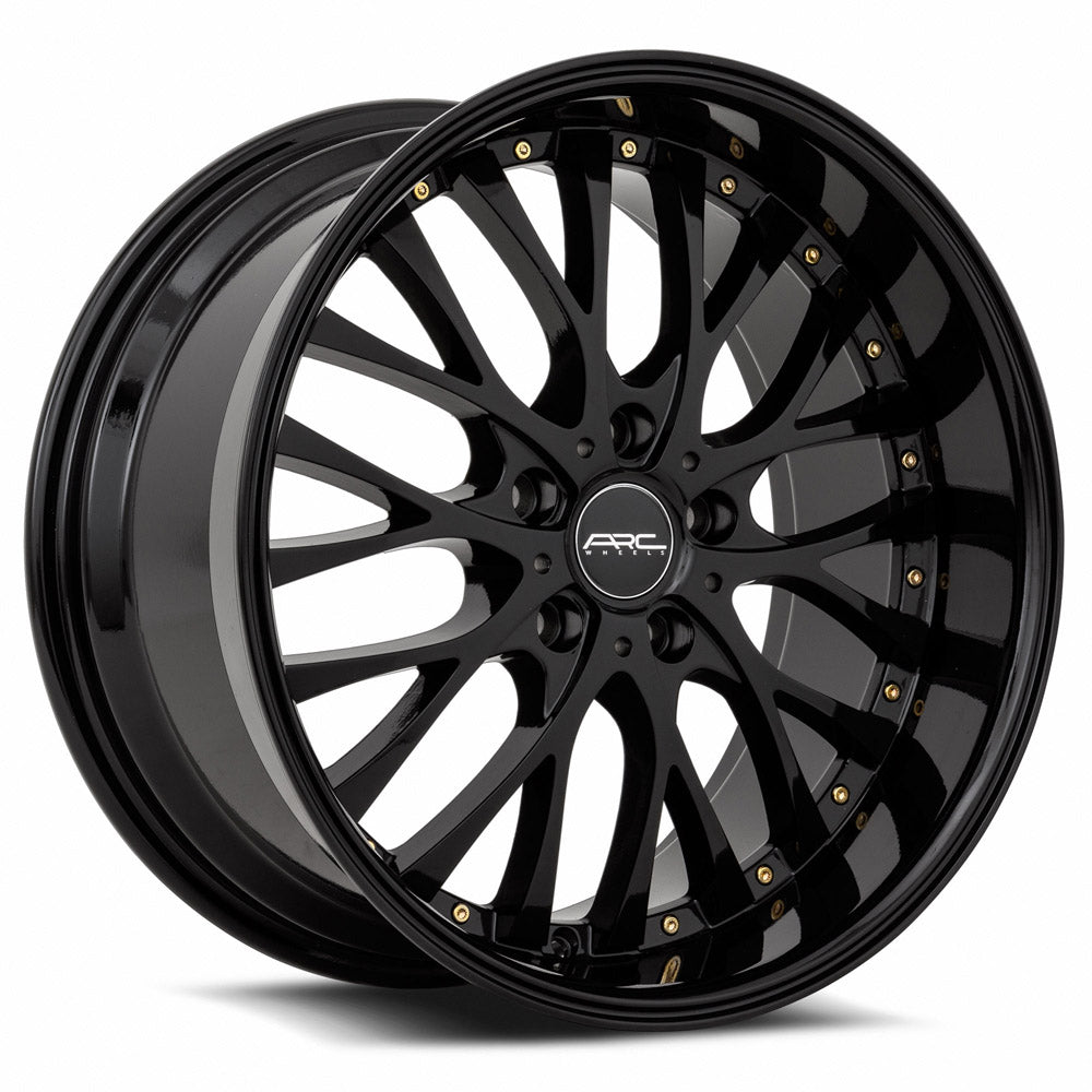 Stunning Vors AR6 Wheels - 18x9, 5x115 (Custom Drill), ET35, 73.1, All Black with Gold Rivets
