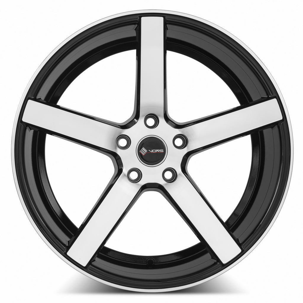 Vors TR5 Wheels - 19x9.5, 5x110 (Custom Drill), ET35, 73.1 Black Machined Face - Upgrade Your Ride Now!