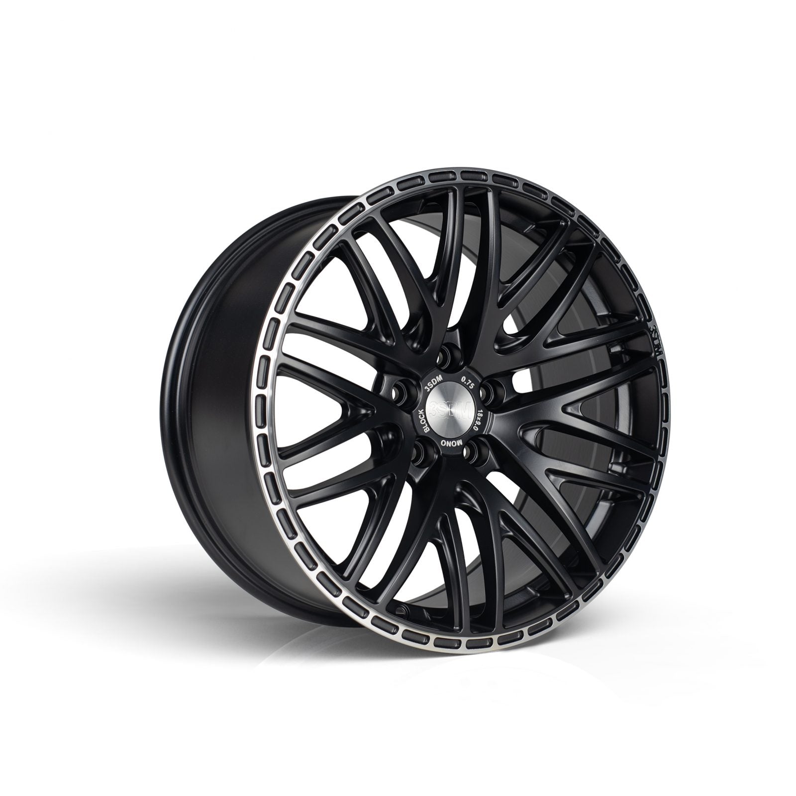 Stunning 3SDM 0.75 Wheels - 18x8, 5x112, ET35, 73.1 - Matt Black/Machined Lip