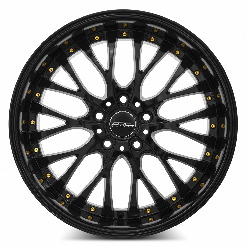 Stunning Vors AR6 Wheels - 18x9, 5x115 (Custom Drill), ET35, 73.1, All Black with Gold Rivets